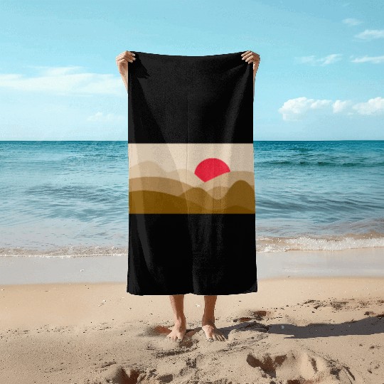 Minimalist Sun Copper Brown Beach Towels