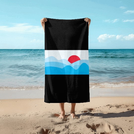 Minimalist Sun Light Blue Beach Towels