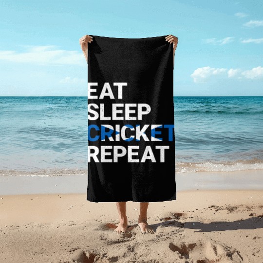 Eat Sleep Cricket Repeat Scotland Flag Sports Gift Beach Towels