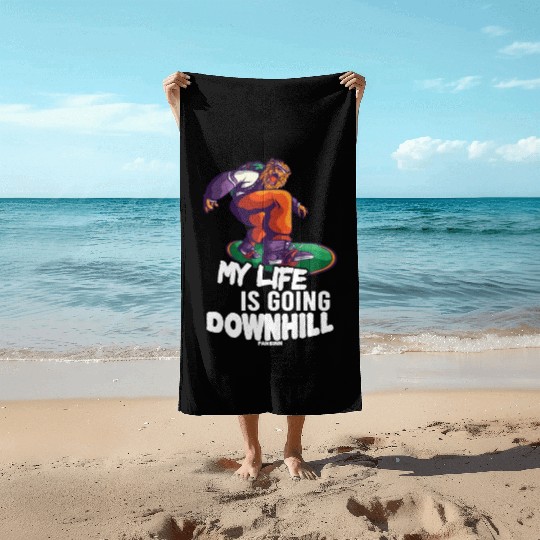 Snowboard holiday Winter holidays mountains Beach Towels