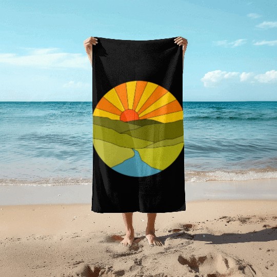 Sunrise geometrical Beach Towels