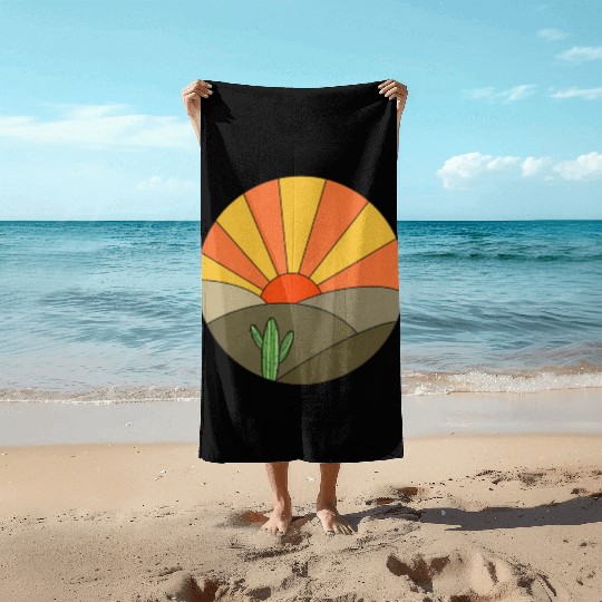 Sunrise desert Beach Towels