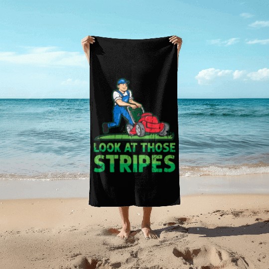 Look at those stripes - lawn mowing Beach Towels