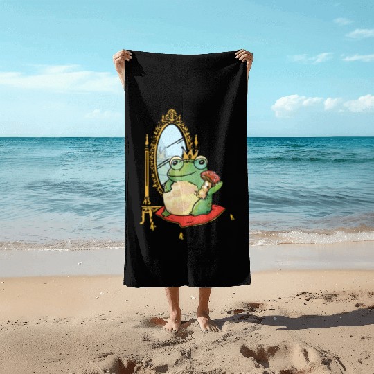 Classy Royalty Prince Toad Frog Amphibian Beach Towels