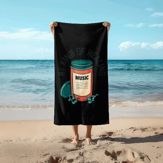 Music Pills Musician Notes Lover Healing Beach Towels