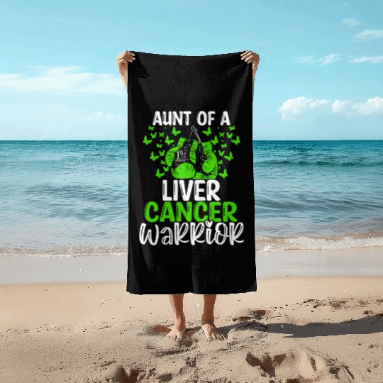 Liver Cancer Awareness Aunt Nephew Niece Beach Towels