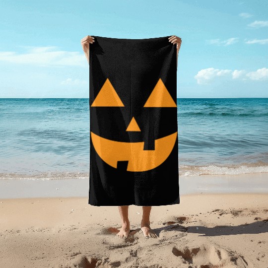 Pumpkin Halloween Jack O Lantern Pumpkins Beach Towels