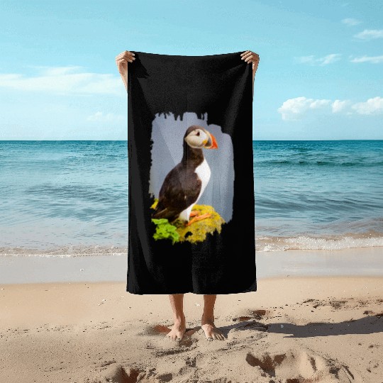 Atlantic Puffin Beach Towels
