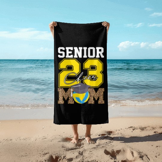Cheer Mom Senior Class Of 2023 Volleyball Fan Gift Beach Towels