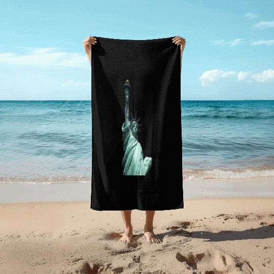 statue of liberty Beach Towels