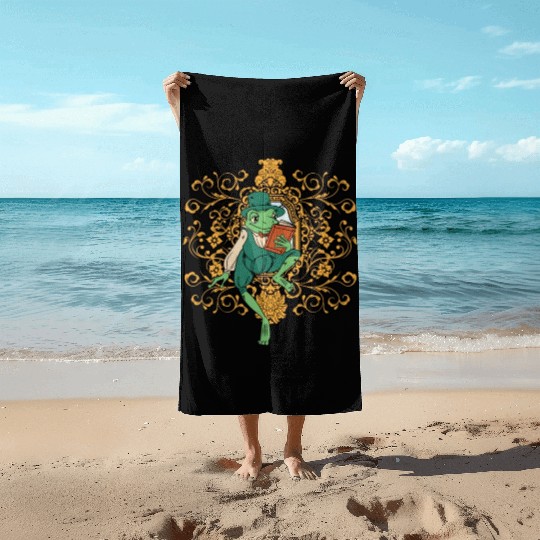 Classy Royalty Prince Toad Frog Amphibian Beach Towels