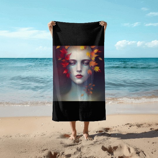 Autumn Goddess Beach Towels