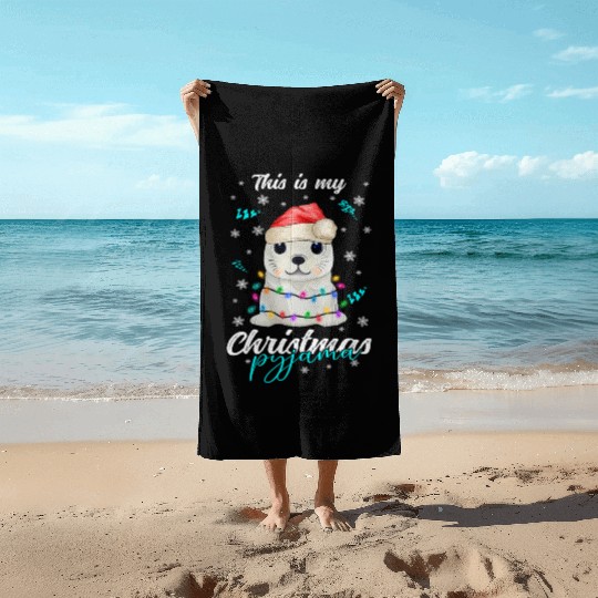 Winter Christmas Pyjama Seal Beach Towels