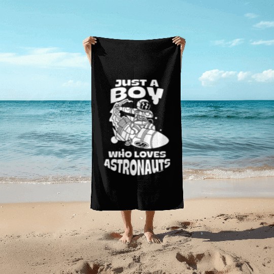 Boy love astronauts Beach Towels