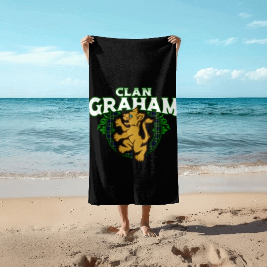Clan Graham Cute Baby Lion Rampant Kitten Beach Towels