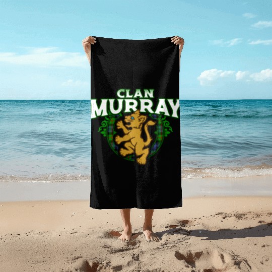 Clan Murray Cute Baby Lion Rampant Kitten Beach Towels