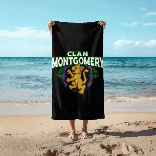 Clan Montgomery Cute Baby Lion Rampant Kitten Beach Towels