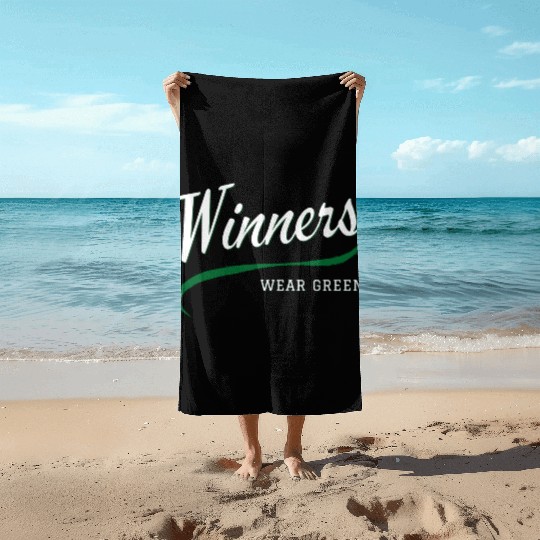 Winners Wear Green Beach Towels
