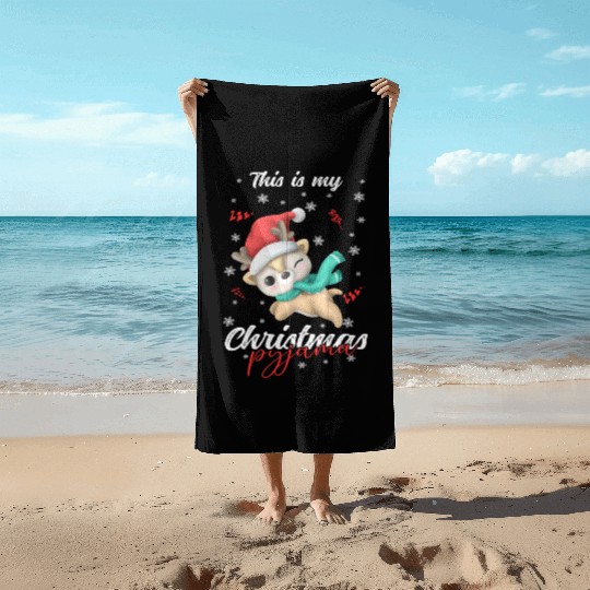 Winter Christmas Pyjama Reindeer Beach Towels