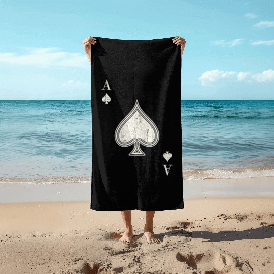 Ace Of Spades Blackjack Cards Poker 21 Beach Towels