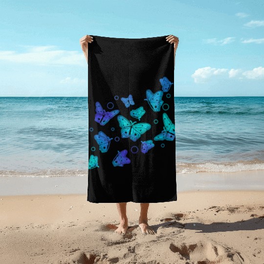 Blue Butterflies Gardening Butterfly Lover Beach Towels