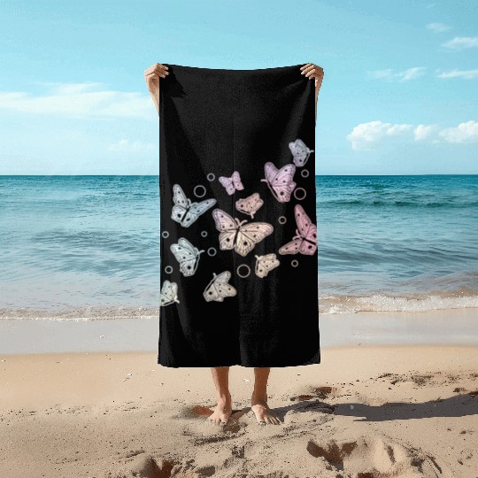 Pastel Butterflies Gardening Butterfly Lover Beach Towels