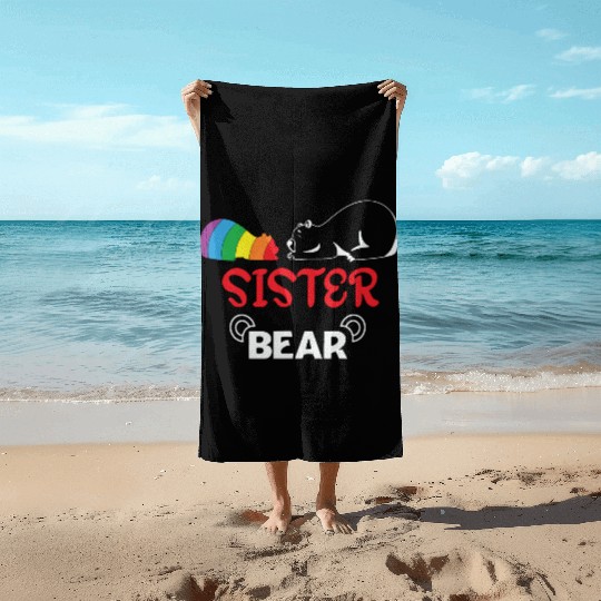 LBGT Flag Gay Pride Human Sister Bear Beach Towels