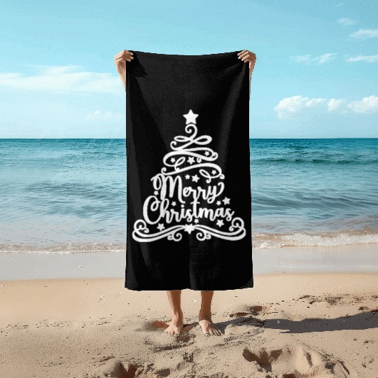 Merry Christmas Beach Towels