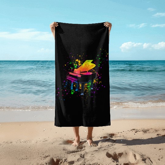 Piano, Pianist Beach Towels