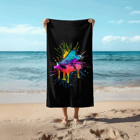 Piano, Pianist Beach Towels