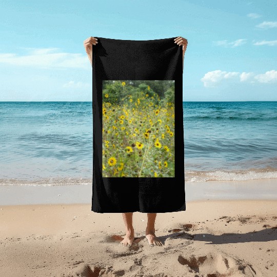 My Photography - Swamp Sunflowers in Texas Beach Towels