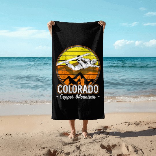 Copper Mountain Colorado Snowboarding Beach Towels