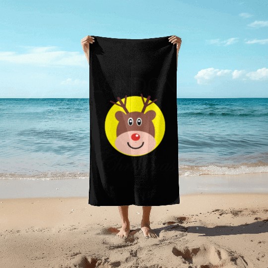 Funny Christmas Rudolph gift for Londoner Beach Towels