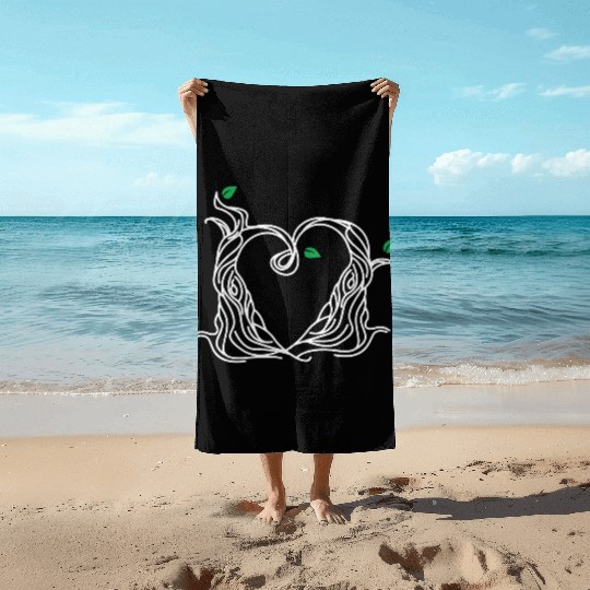 Tree Love Best Friends Heart White Beach Towels