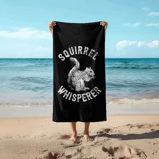 Vintage Squirrel Lover Squirrel Whisperer Beach Towels