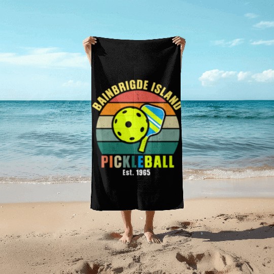 Bainbridge Island pickleball Est 1965 Beach Towels