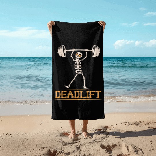 Skeleton Deadlift Gym Workout Beach Towels