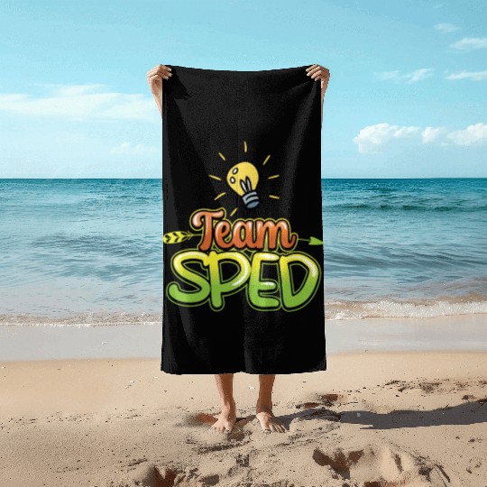 Team Sped Awareness Special Education Teacher Beach Towels