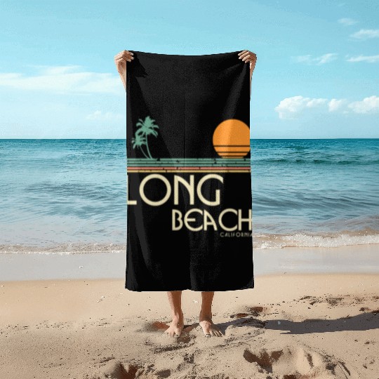 Vintage Long Beach California Beach Towels