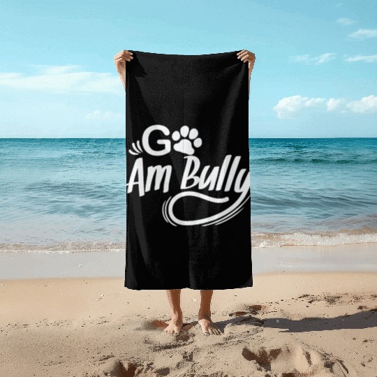 Go Am Bully Bulldog Pet Dog breed Beach Towels