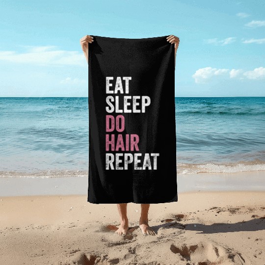 Funny Cosmetologist Hairdresser Hairstylist Beach Towels