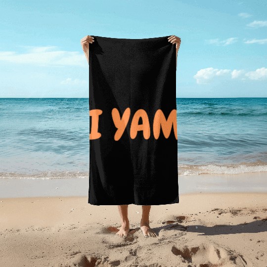 I yam my sweet potato for matching couple thanksgi Beach Towels