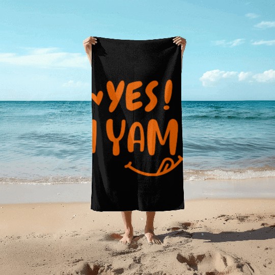 I yam my sweet potato for matching couple Beach Towels