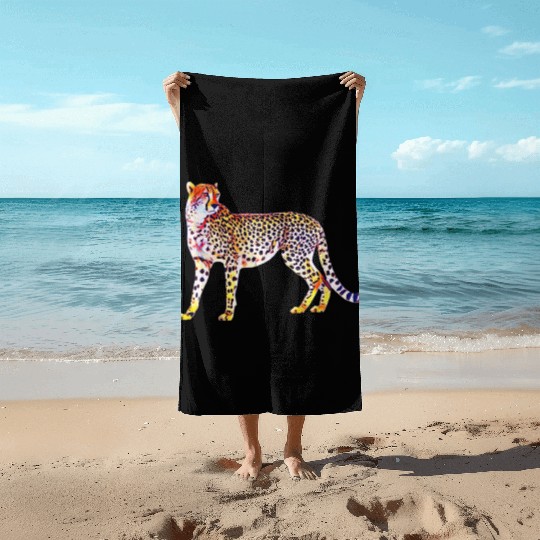 Cheetah Mother with Cubs Motif Predator Cat Animal Beach Towels