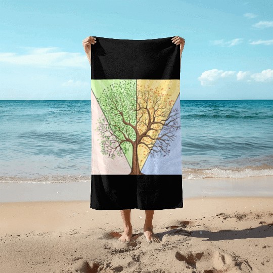 Four Seasons Trees Beach Towels