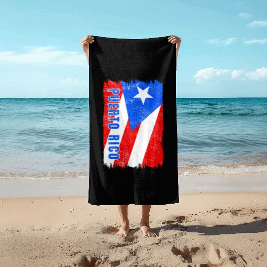 Puerto Rico flag Beach Towels