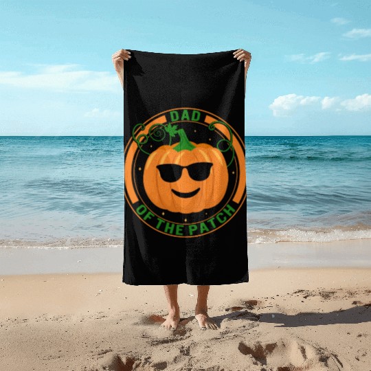 Halloween Beach Towels, Dad Of The Patch Cute Pumpkin
