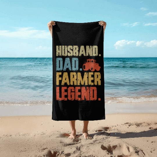 Farming Farmer Dad Father Vintage Beach Towels