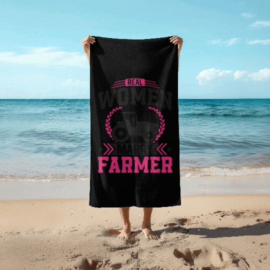 Farming Farmer Husband Wife Beach Towels