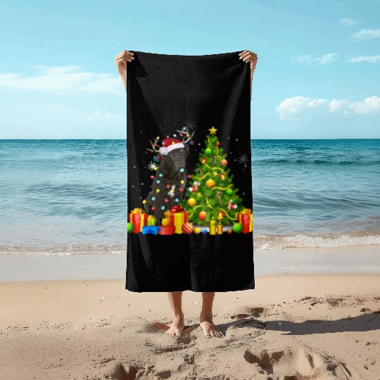 Cane Corso Christmas Dog Lover Xmas Santa Beach Towels